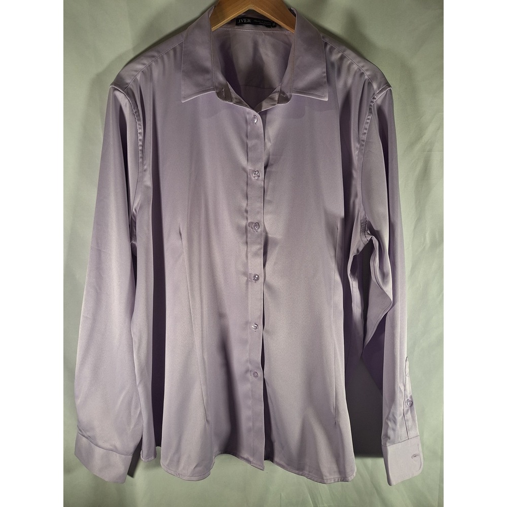 JVER Mens Lavender Purple Long Sleeve Button Down Dress Shirt 3XL Italian Design